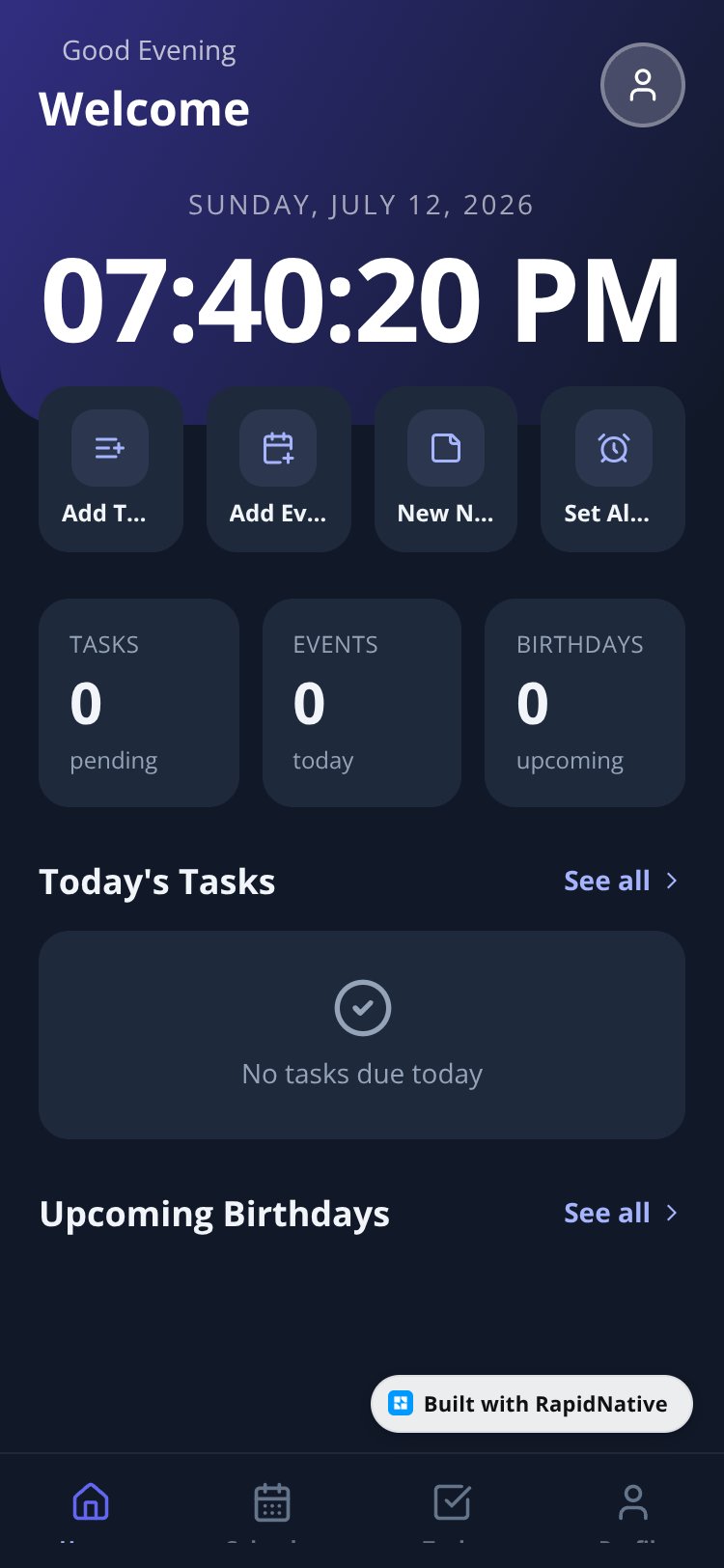 LifeSync screen 1