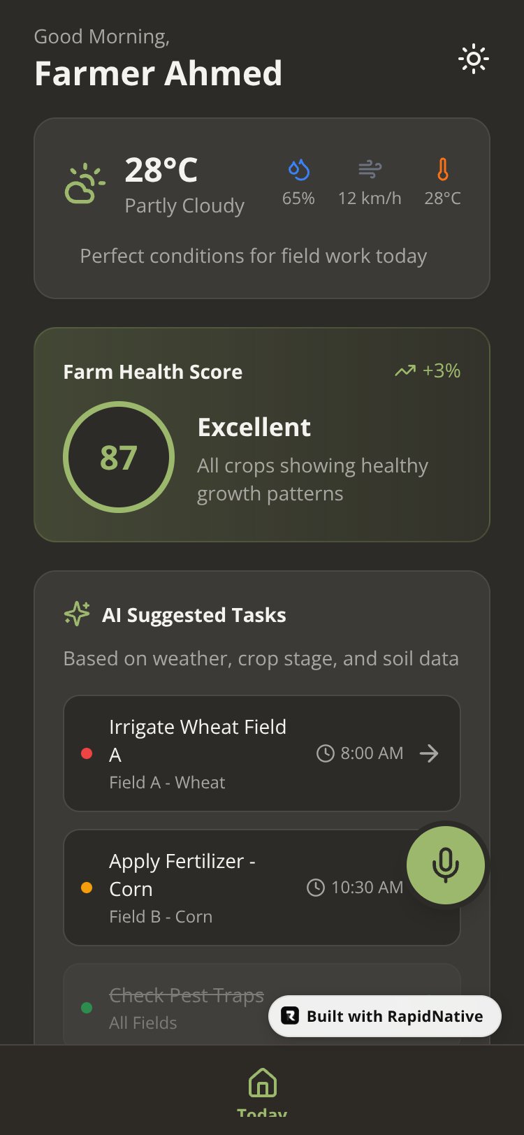 Harv3st Farm Management screen 1