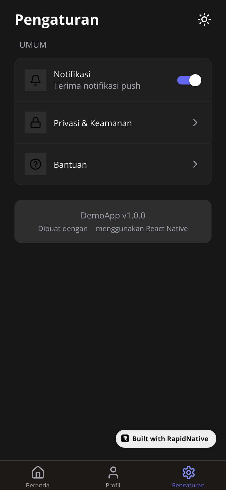 DemoApp screen 3
