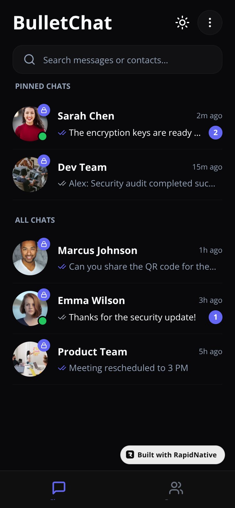 BulletChat screen 3