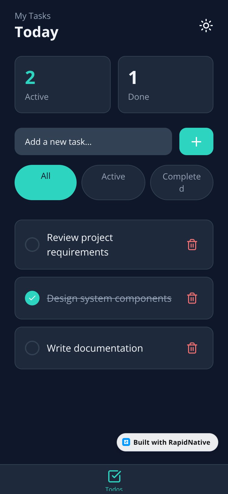TodoApp screen 1