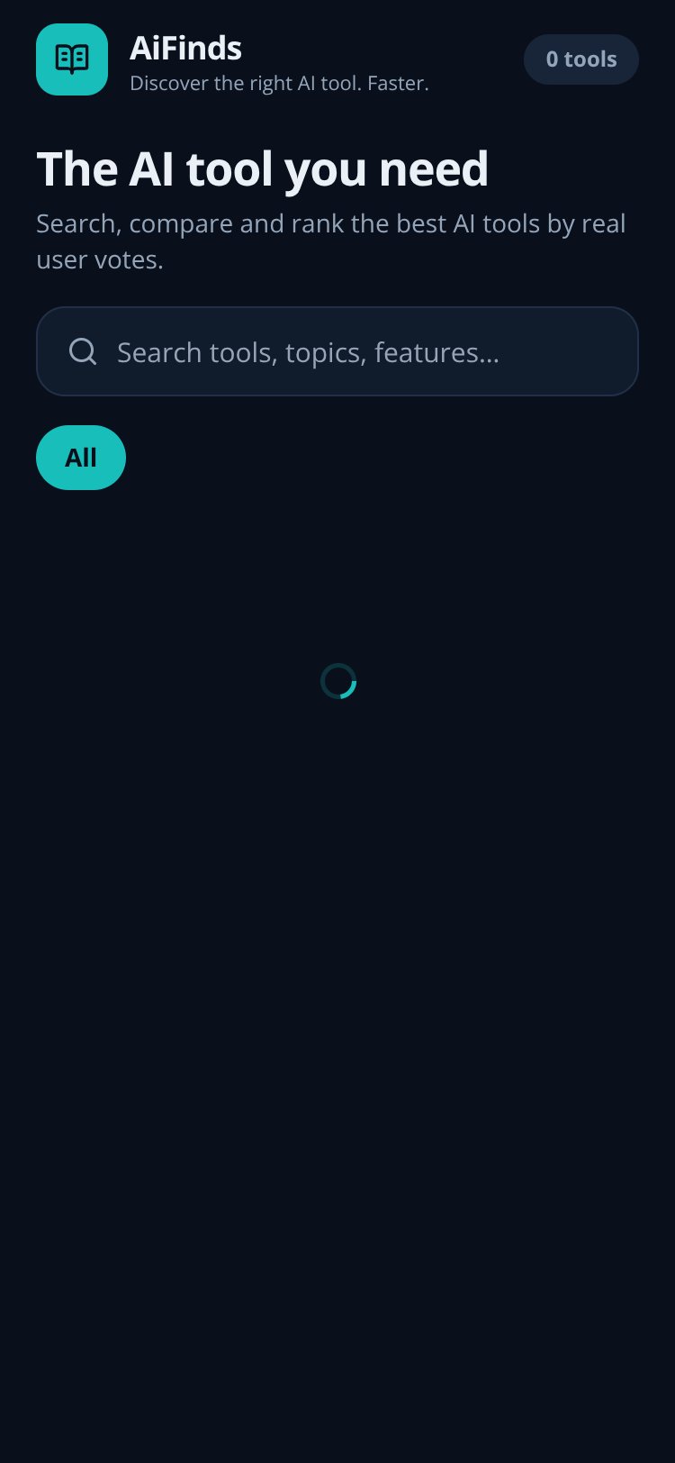 AiFinds screen 1