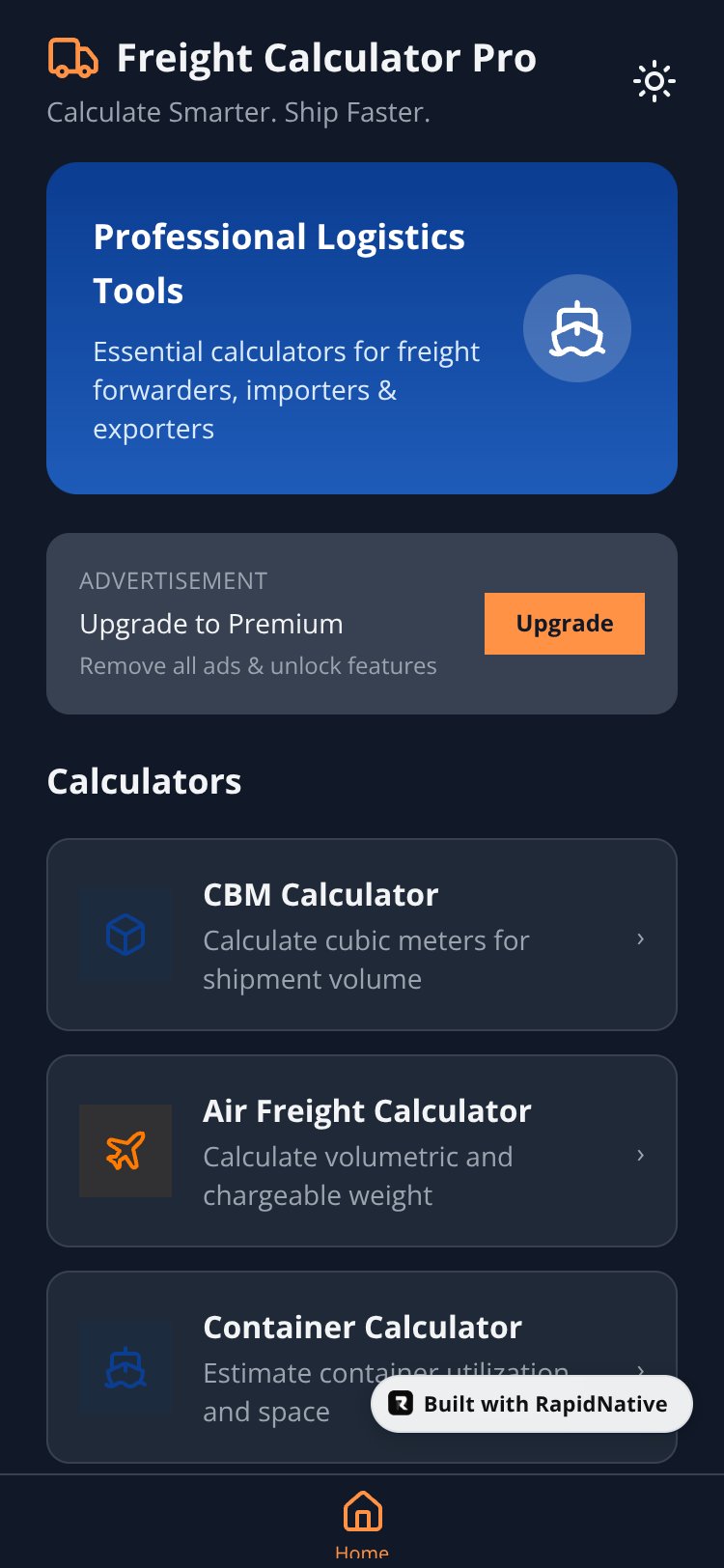 Freight Calculator Pro screen 1