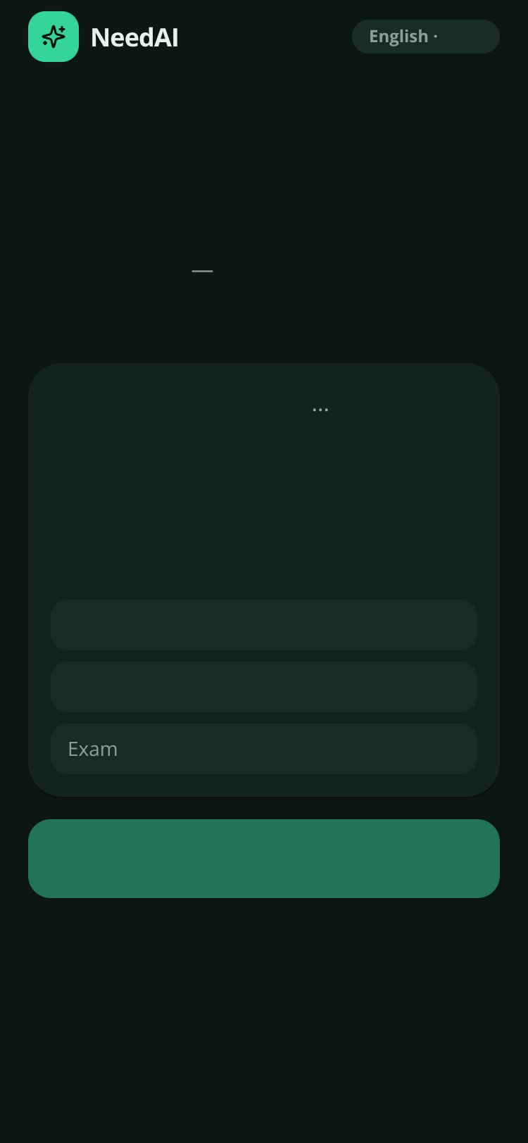 NeedAI screen 1