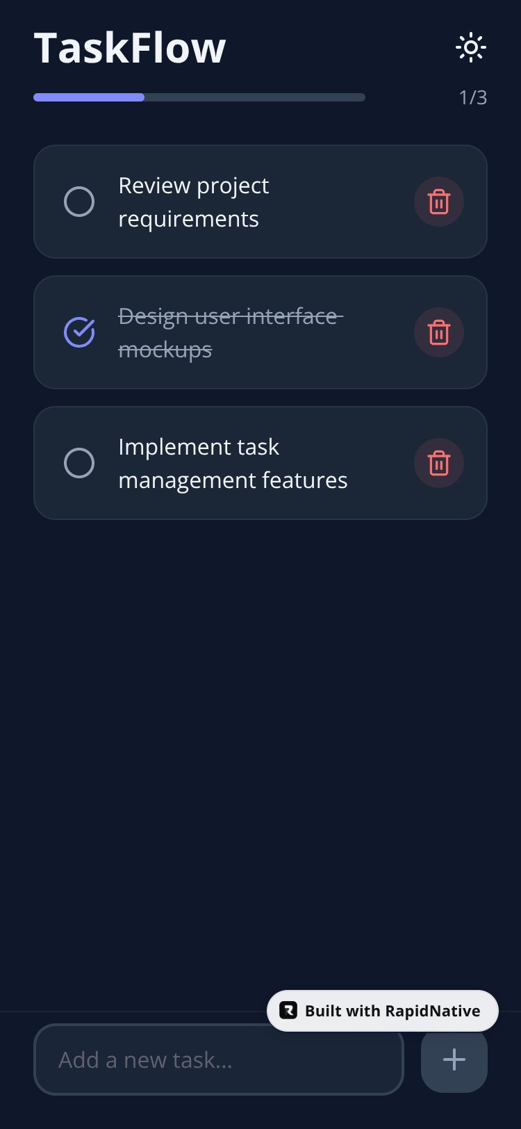 TaskFlow screen 1