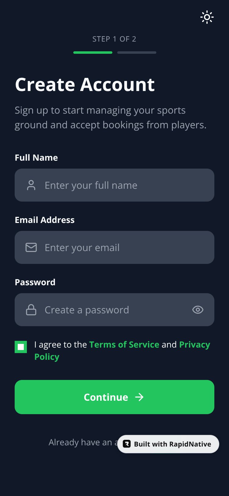 GroundBooker screen 1