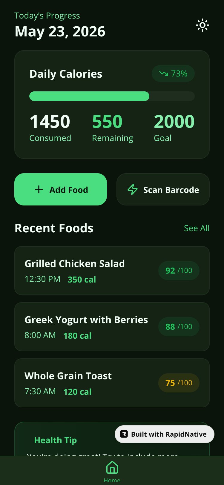 NutriScan screen 2