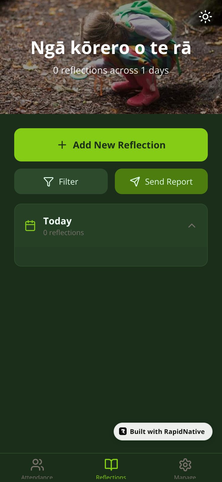 Nature School Tracker screen 1