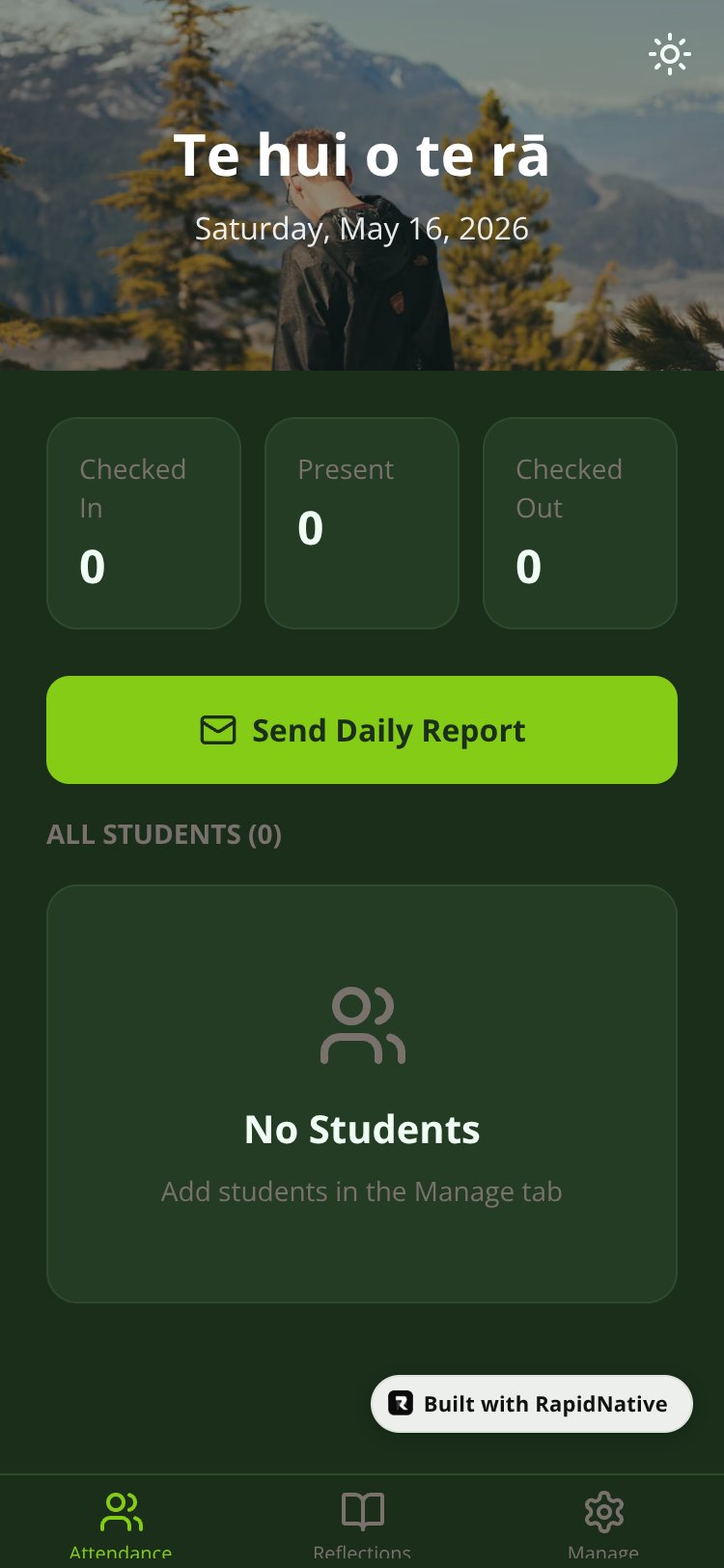 Nature School Tracker screen 2