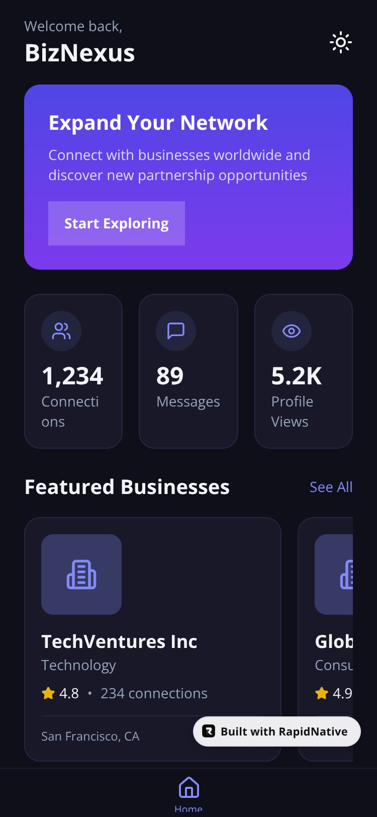 BizNexus screen 1