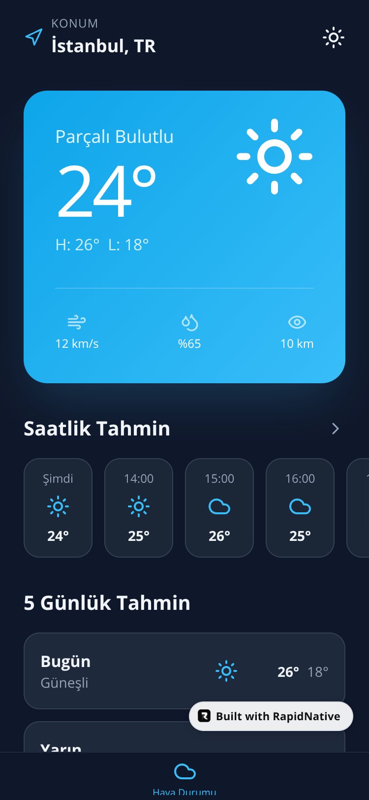 HavaTR screen 1