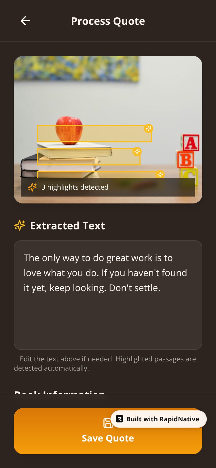 QuoteSnap screen 1