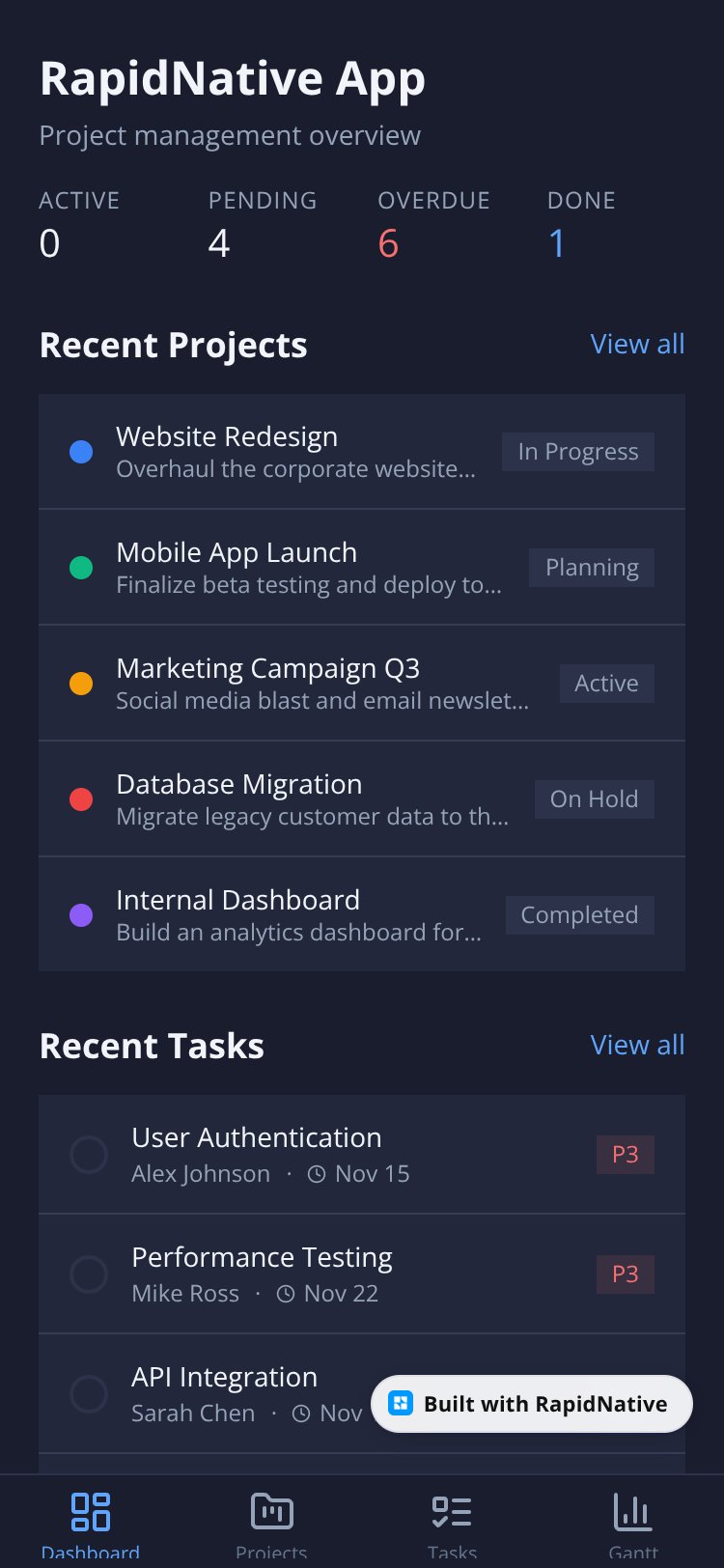 RapidNative App screen 2