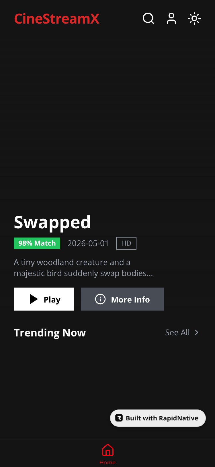 CineStreamX screen 1