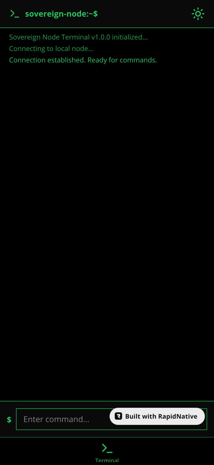 Sovereign Node Terminal screen 1