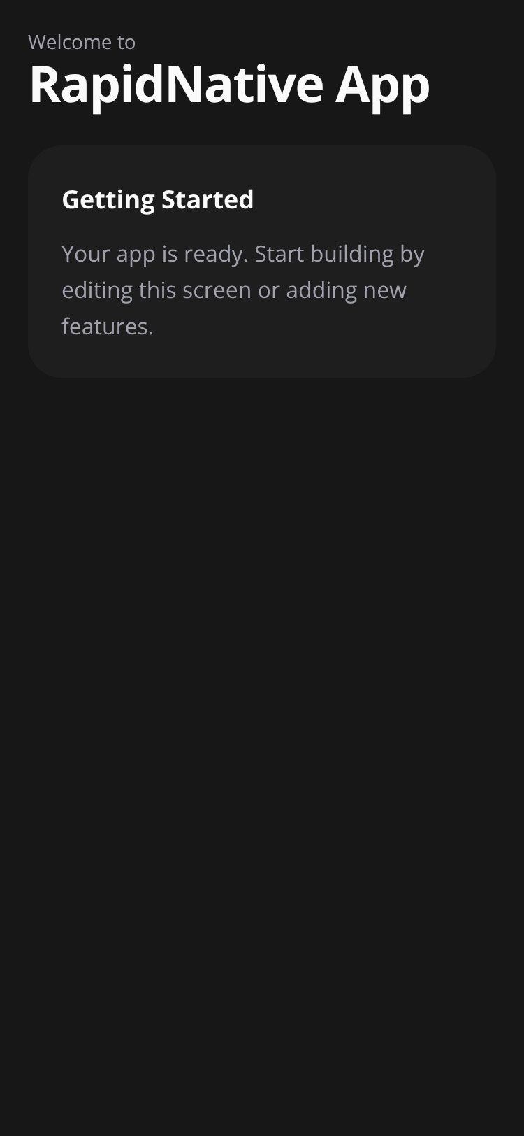 RapidNative App screen 1