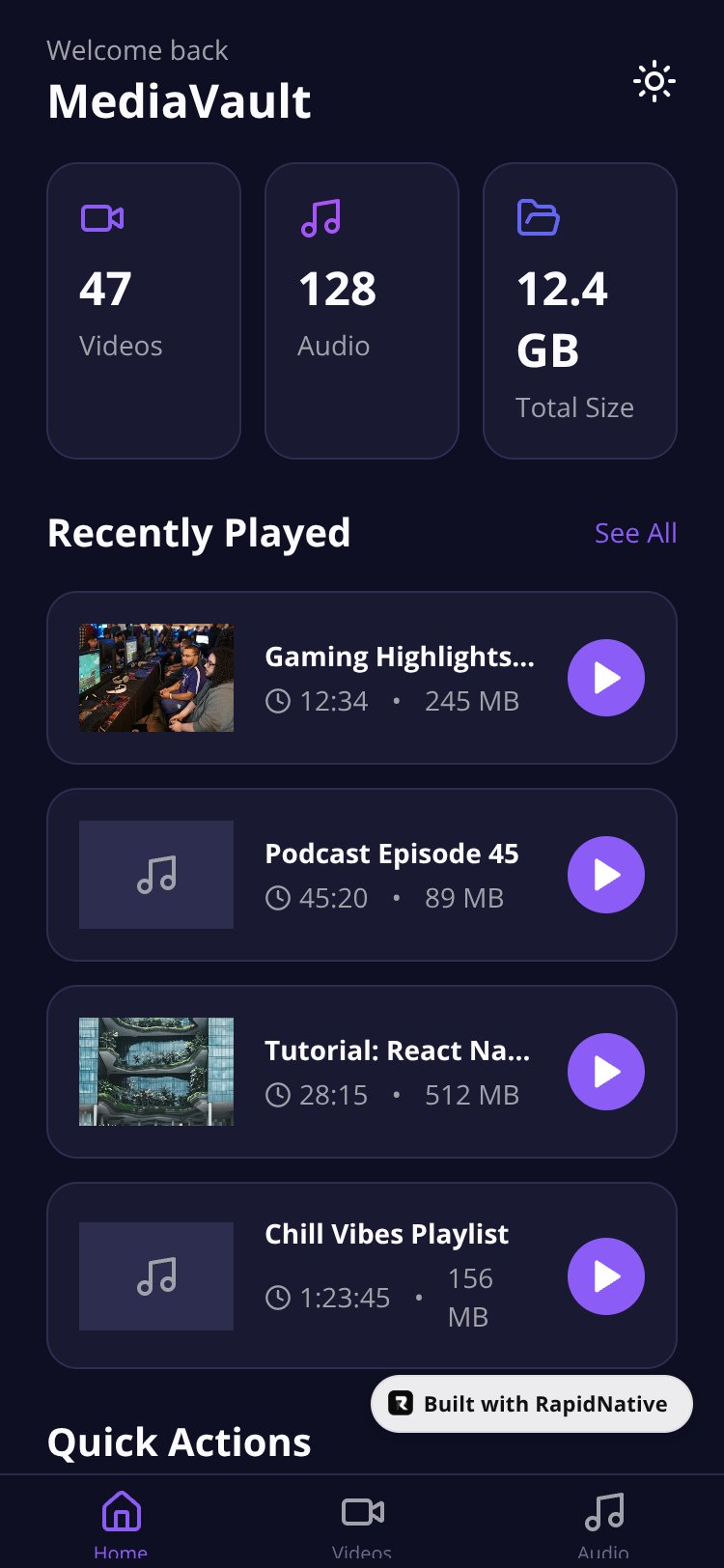 MediaVault Pro screen 1
