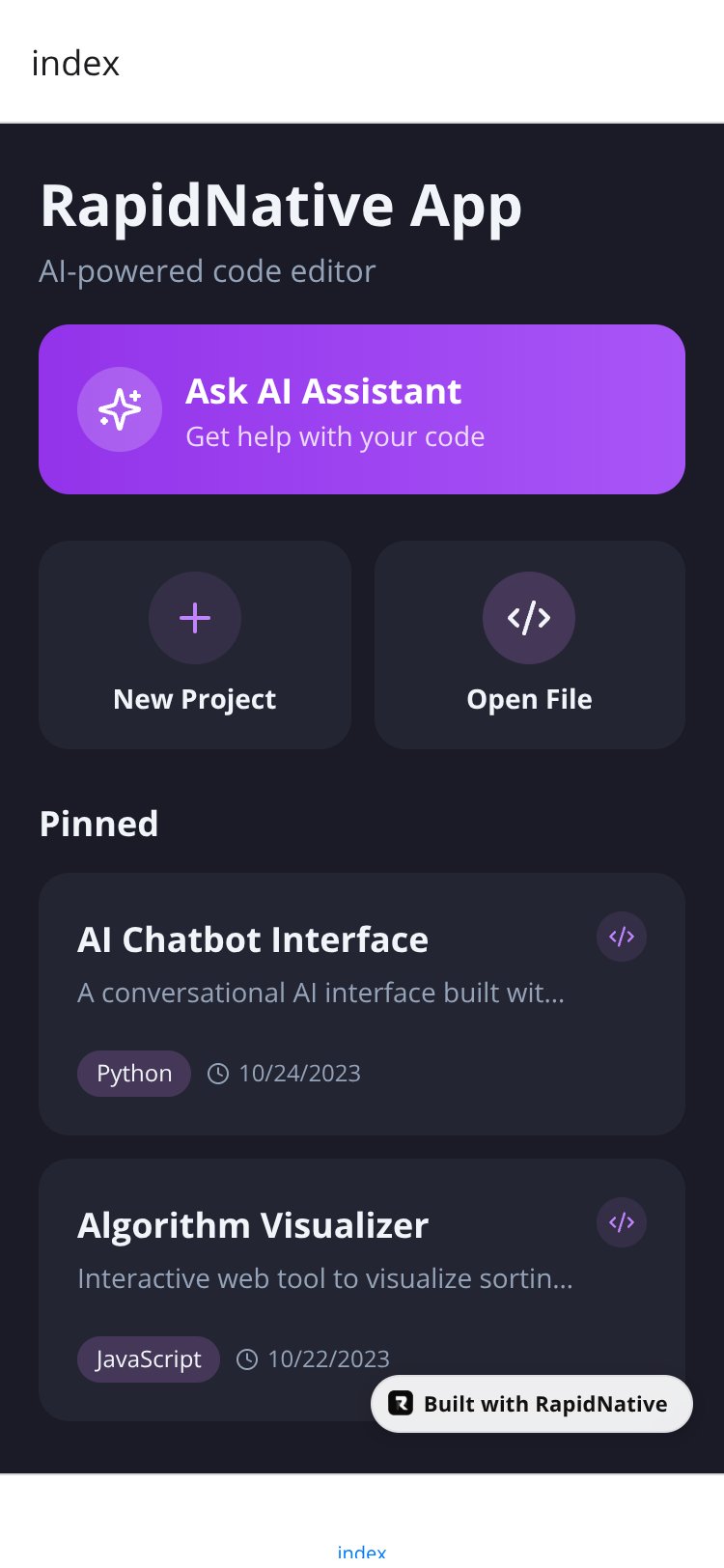 RapidNative App screen 1
