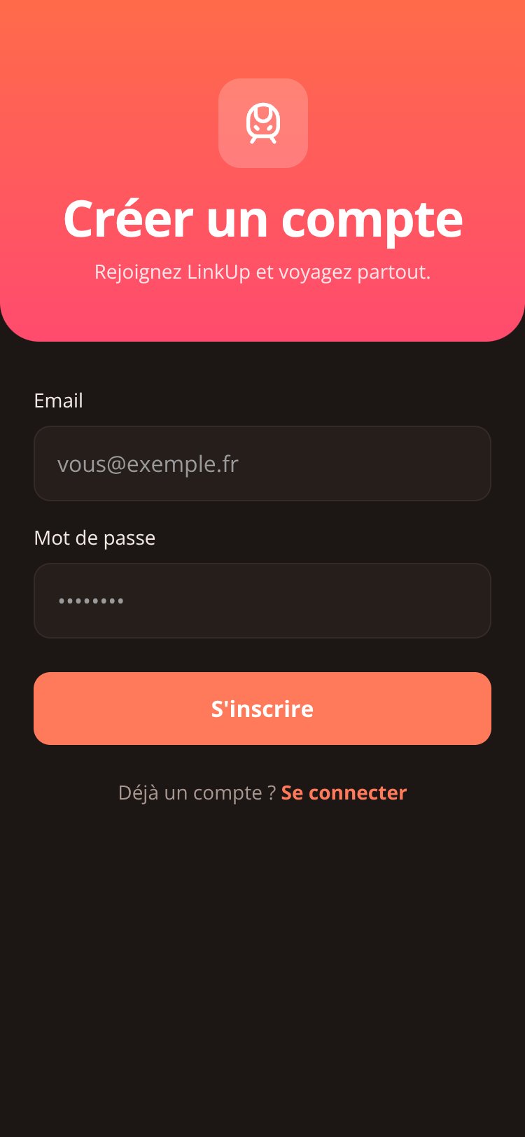 LinkUp screen 1
