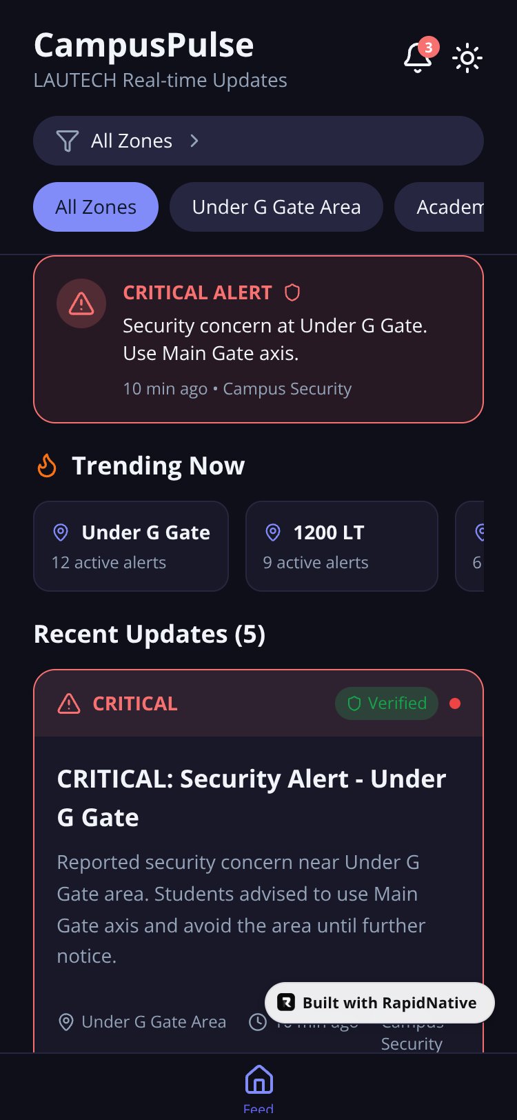 CampusPulse LAUTECH screen 1