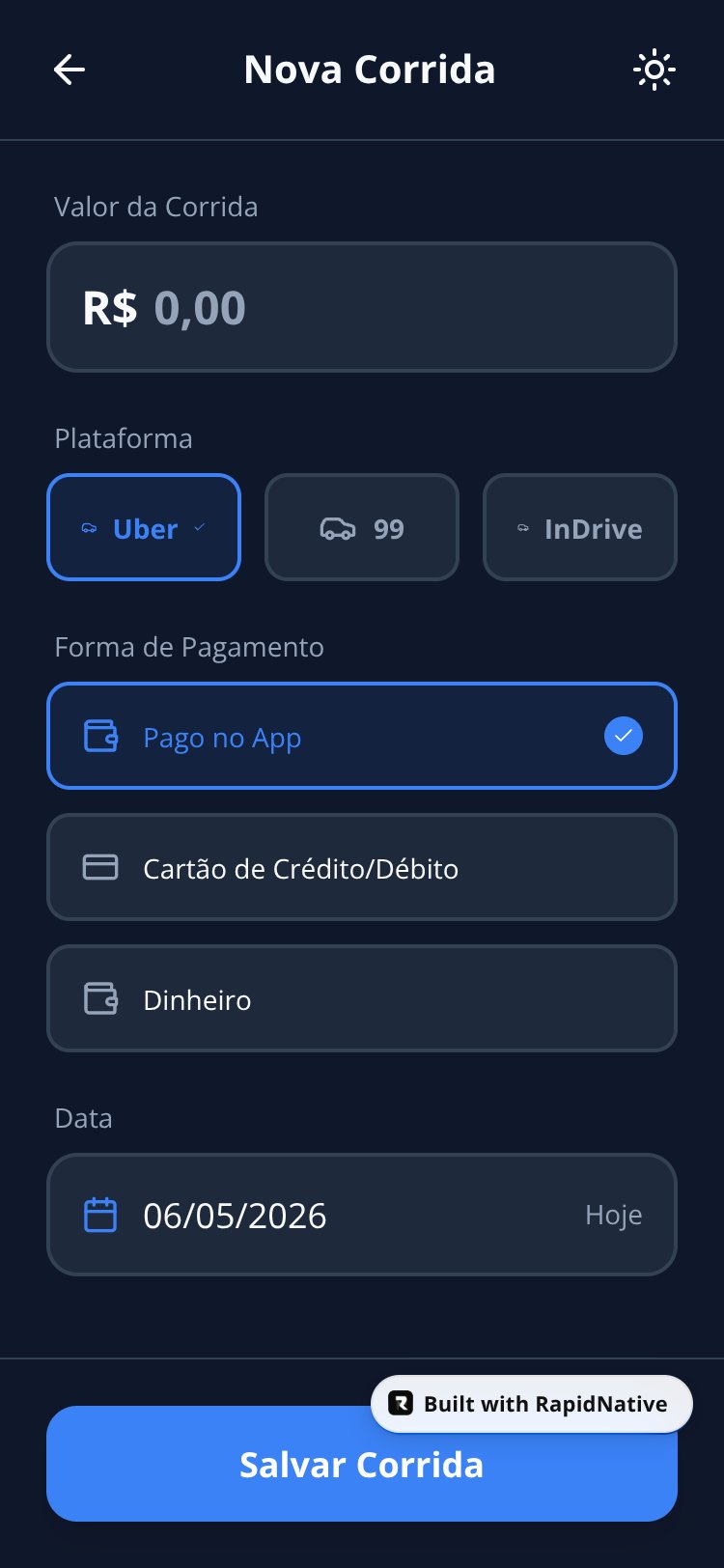 UberFinanças screen 2