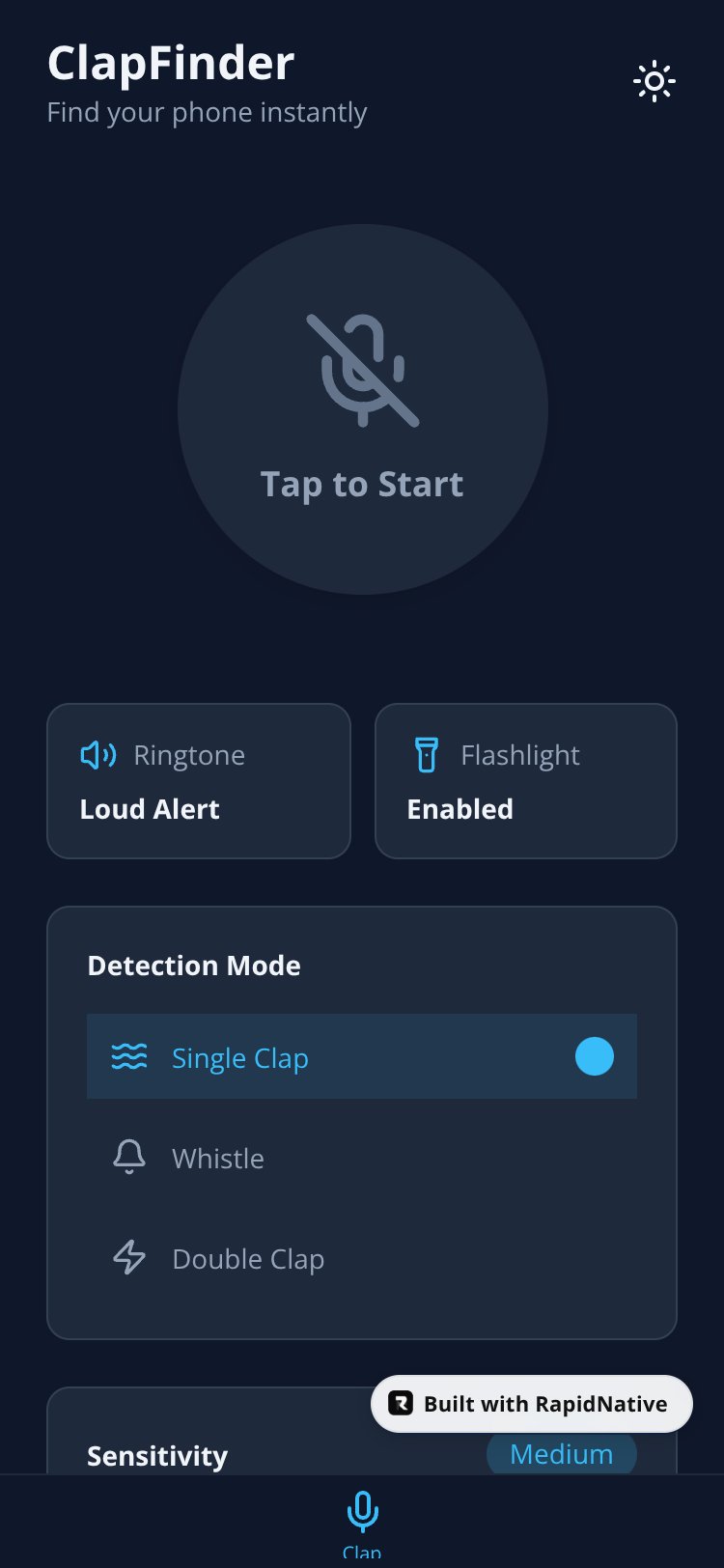 ClapFinder Pro screen 1