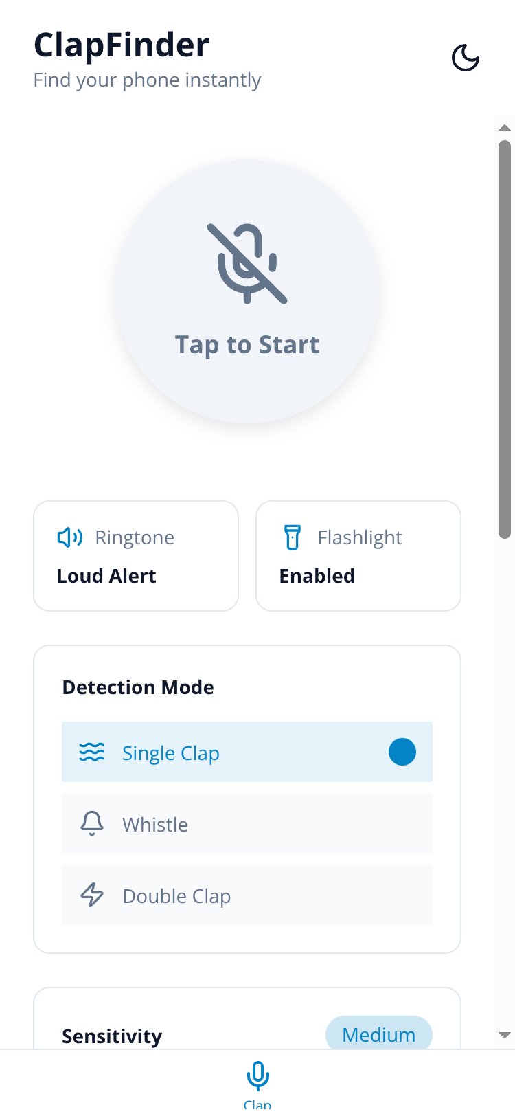 ClapFinder Pro screen 1