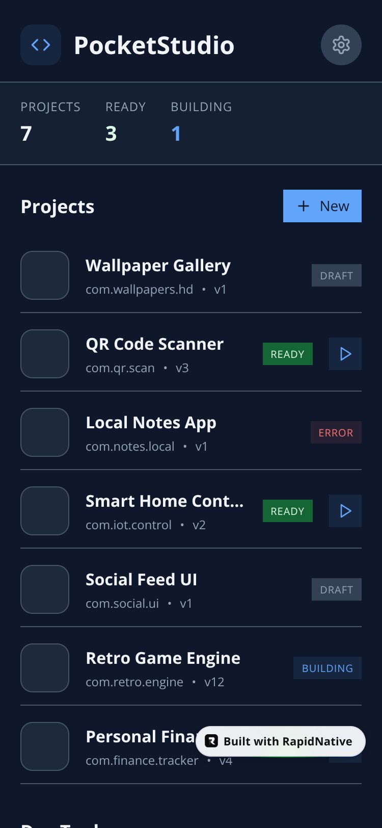 PocketStudio screen 1
