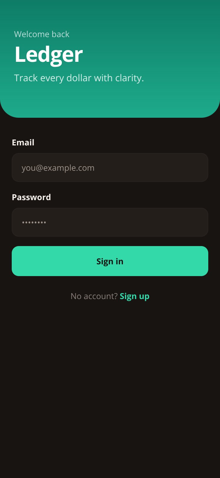 Ledger screen 1