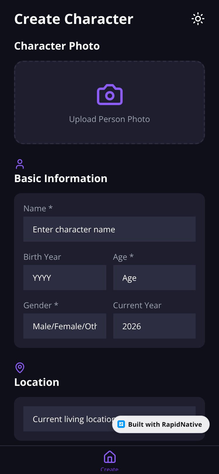 Character Creator Chat screen 1