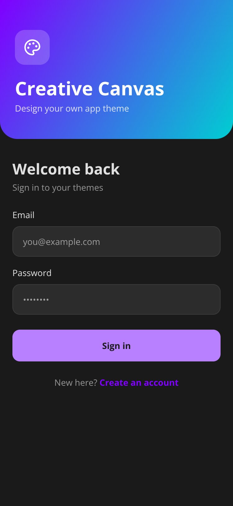 Creative Canvas screen 1