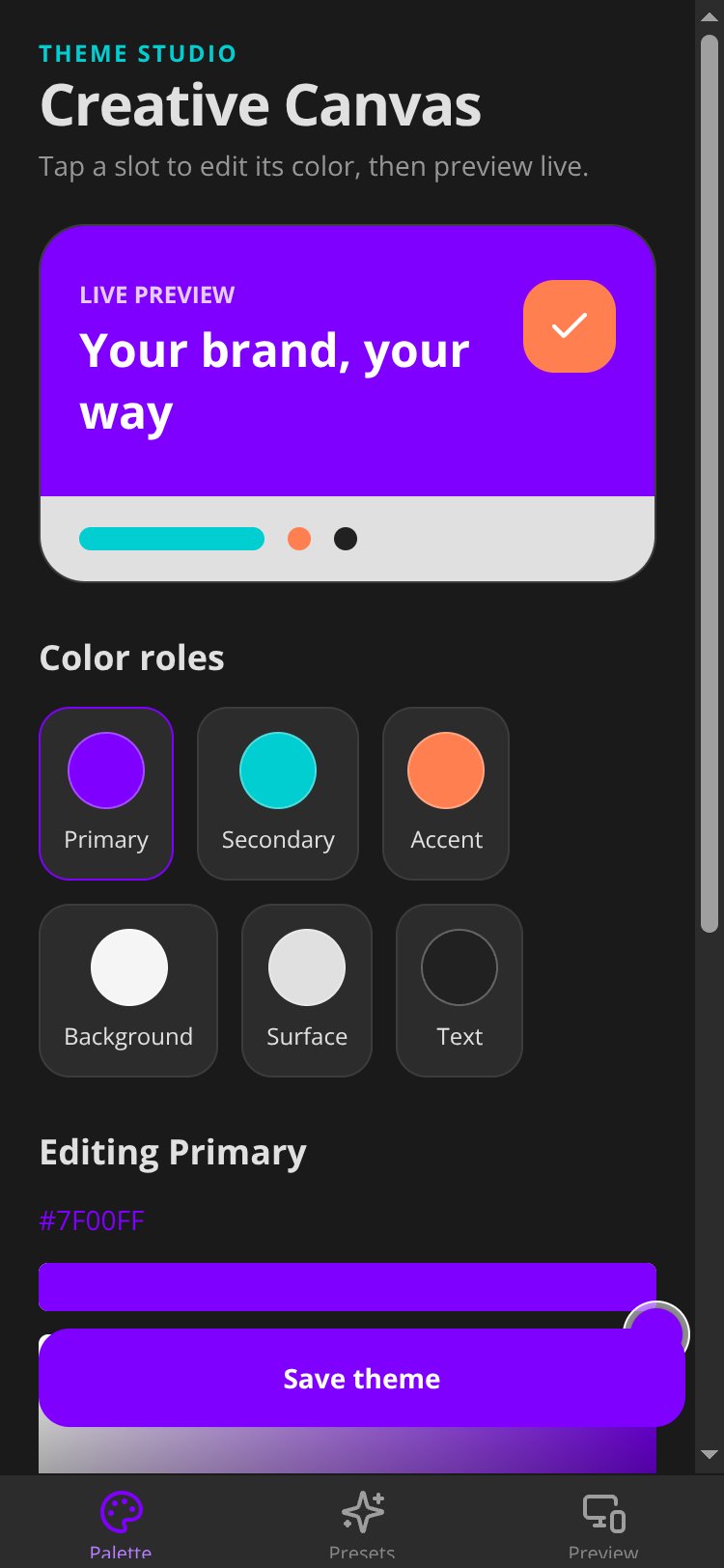 Creative Canvas screen 3