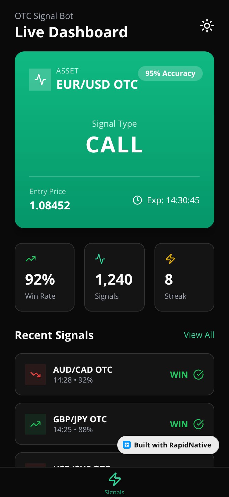 Quotex OTC Signal Pro Copy screen 2