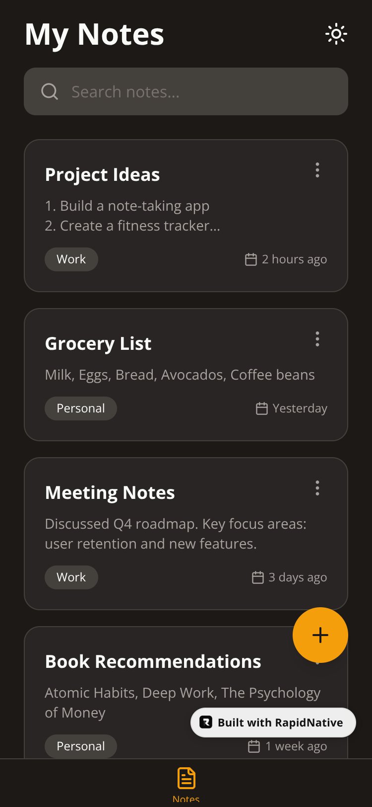NativeWind Themed screen 1