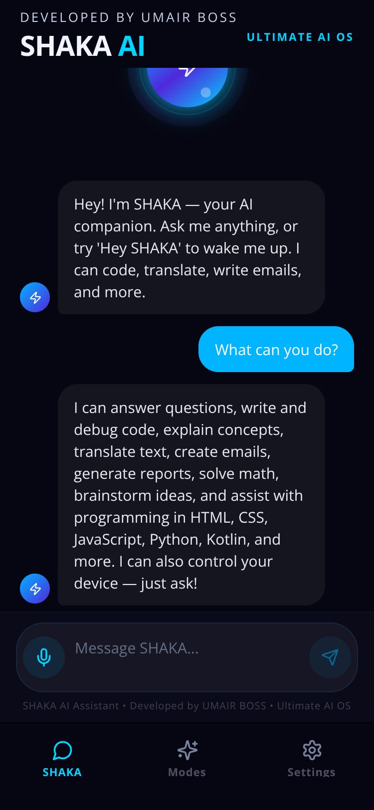 SHAKA AI Assistant screen 1