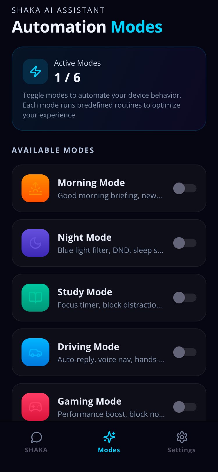 SHAKA AI Assistant screen 2