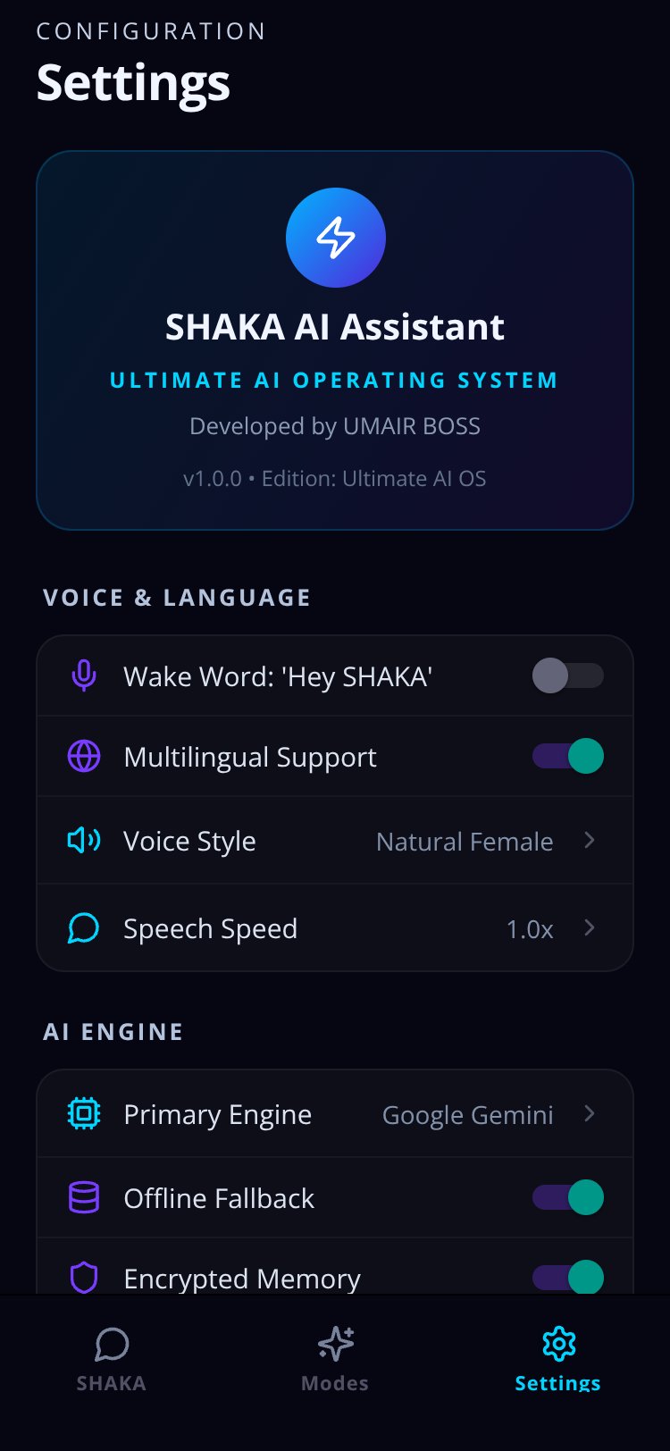SHAKA AI Assistant screen 3