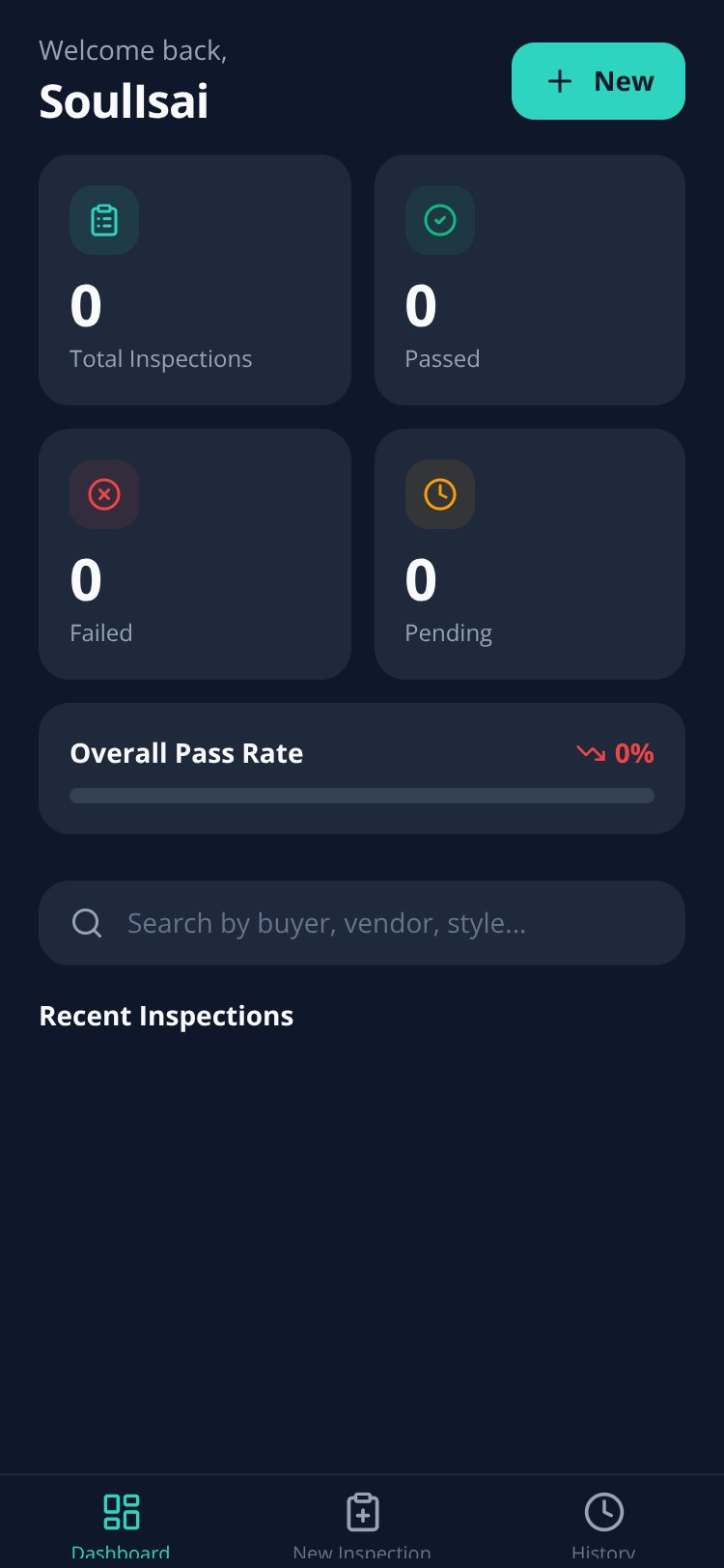 Richa Global Inspection screen 1