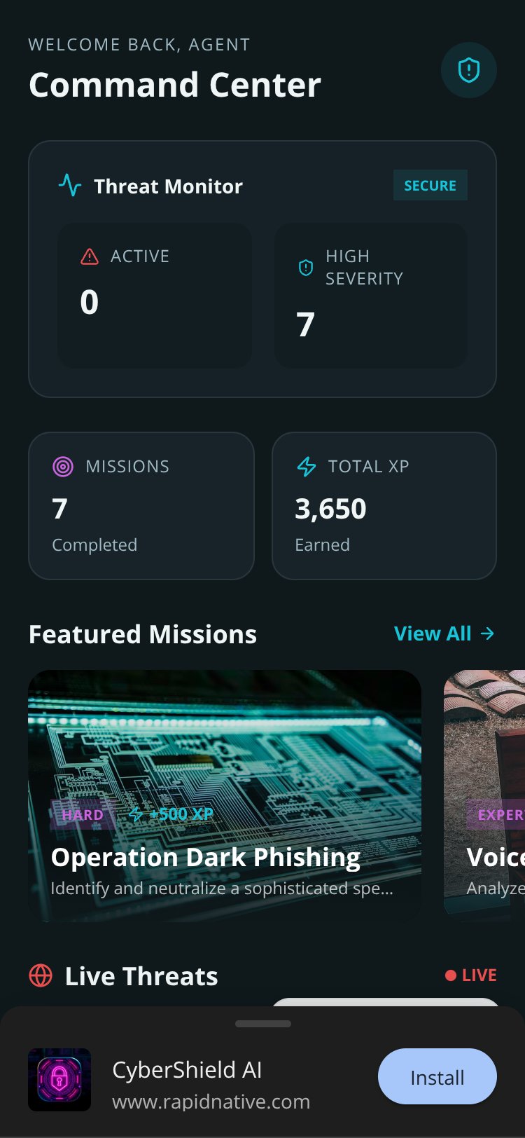 CyberShield AI screen 1