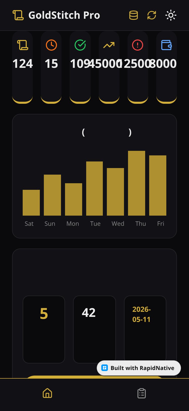 GoldStitch Pro screen 2