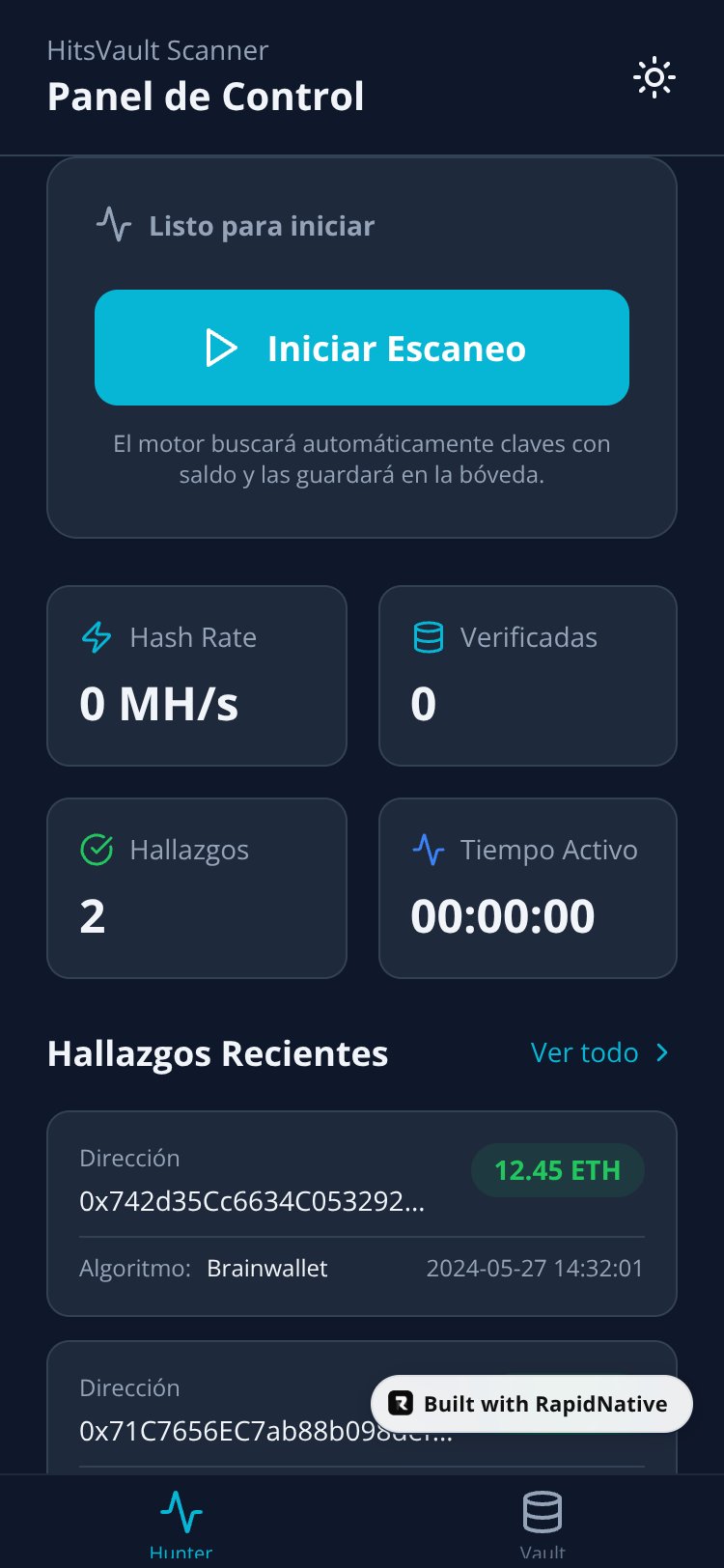 CryptoVault screen 2