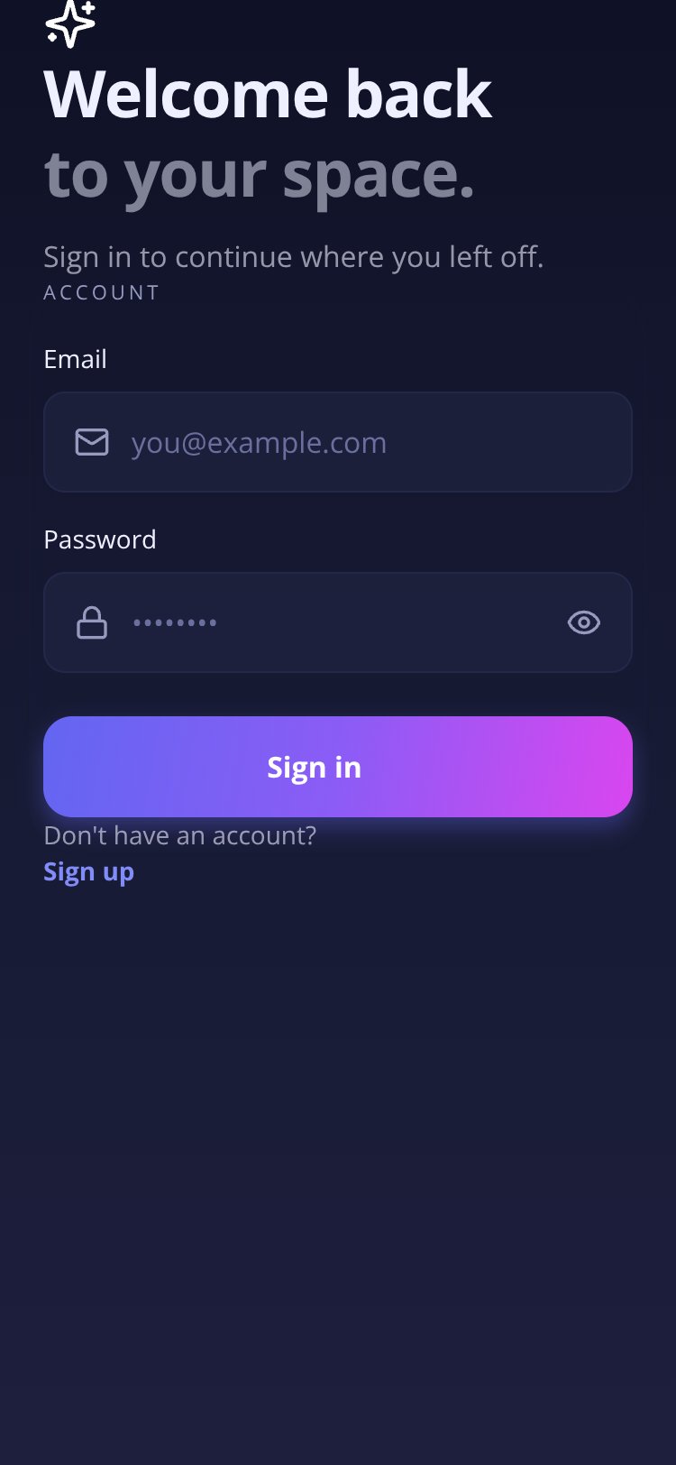 RapidNative App screen 1