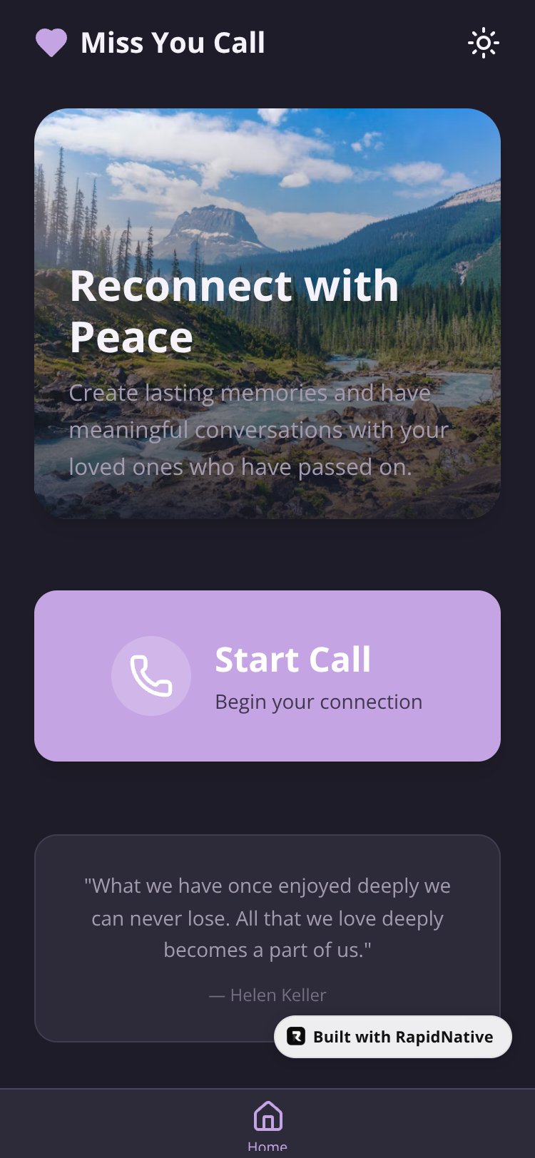 Miss You Call screen 1