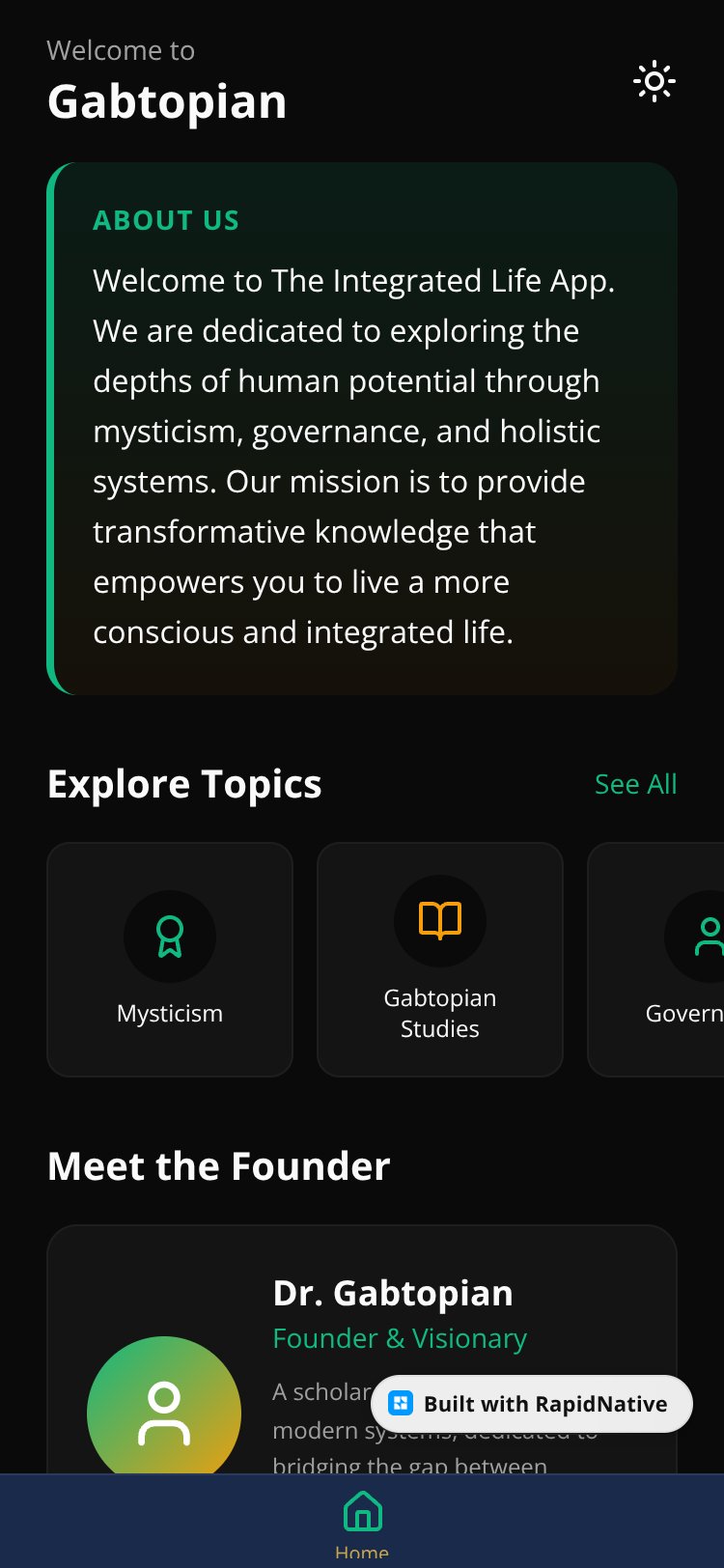 The Integrated Life App screen 3
