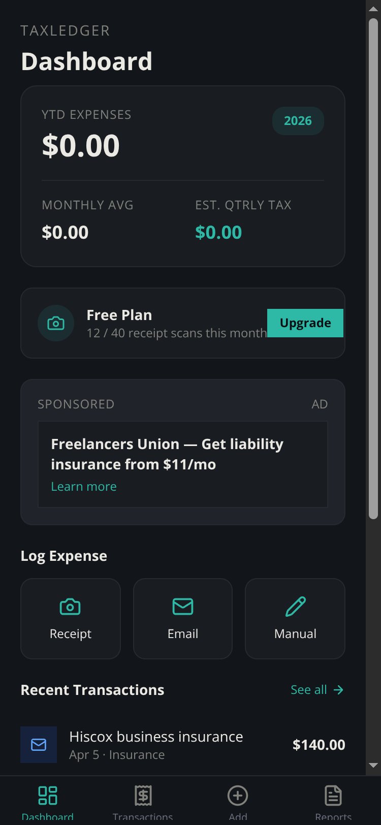 TaxLedger screen 2