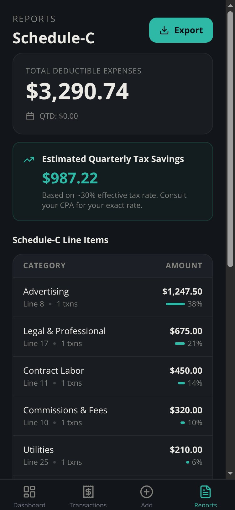 TaxLedger screen 3