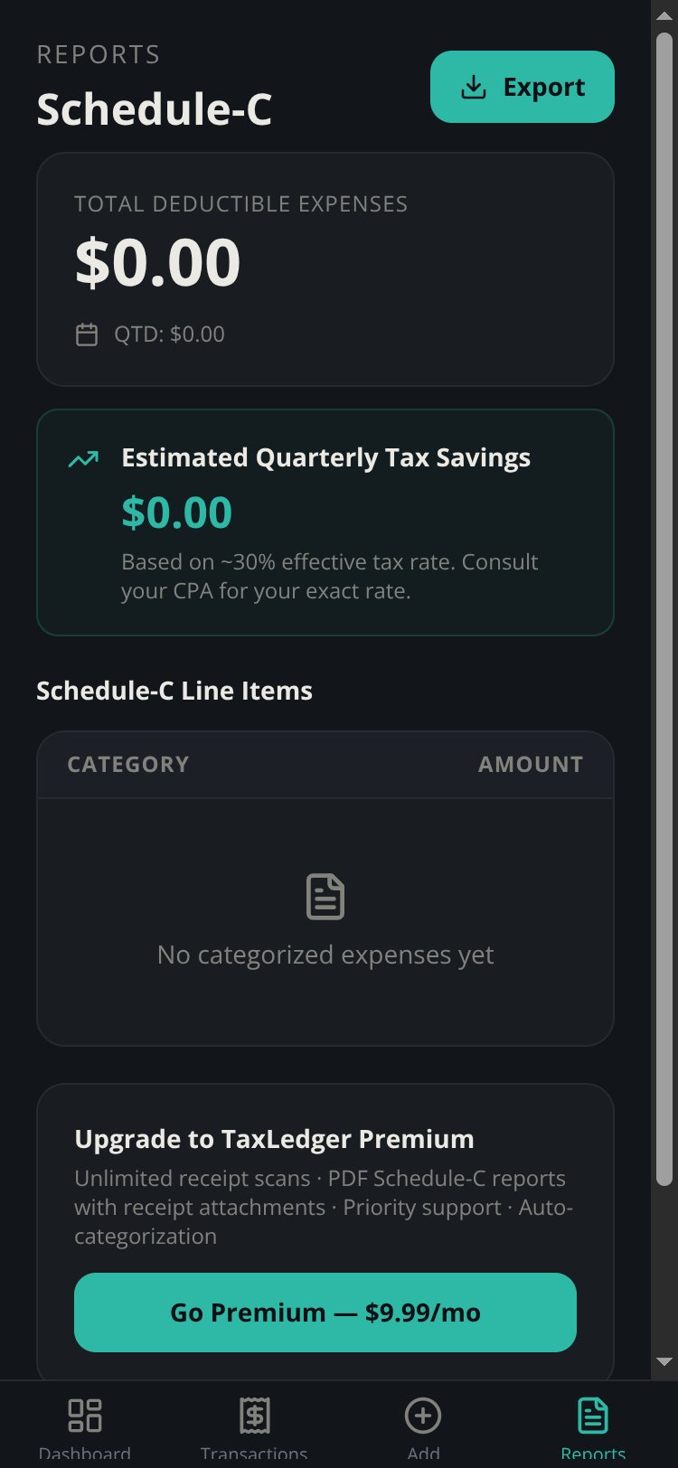 TaxLedger screen 3