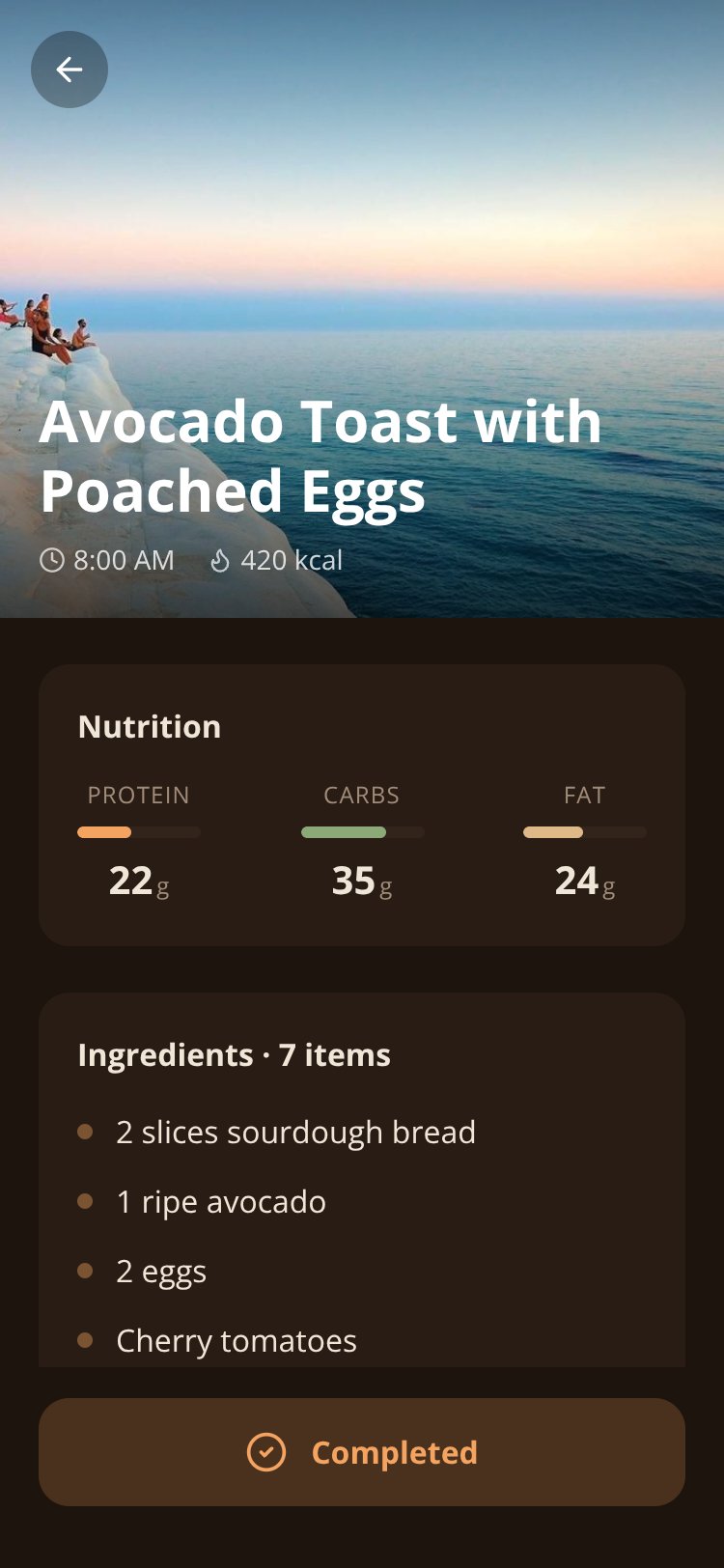 Daily Meal Plan screen 1