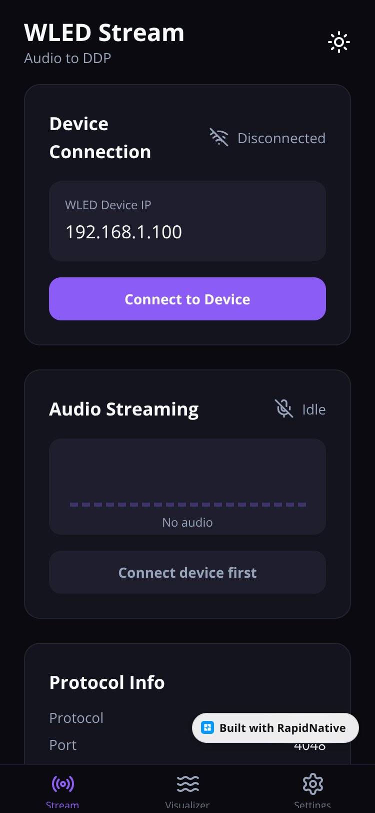 AudioWLED screen 1