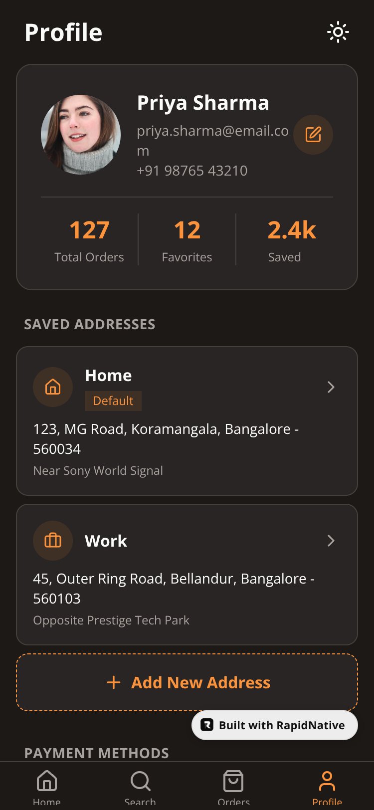 FoodExpress Copy screen 1